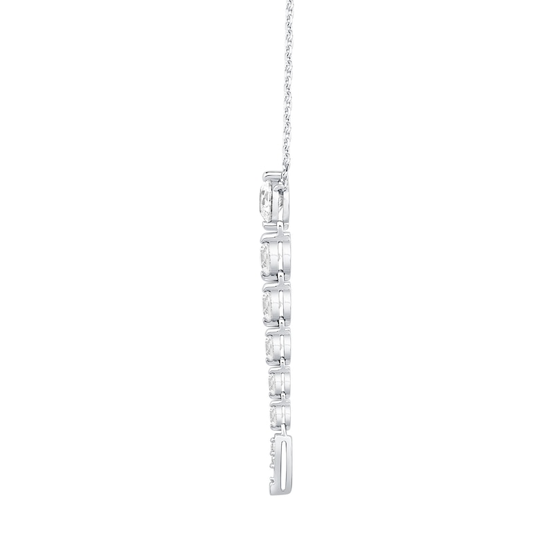 Main Image 2 of Shooting Star 1.00 CT. T.W. Journey Certified Lab-Grown Diamond Vertical Drop Necklace in Sterling Silver (F/VS2)