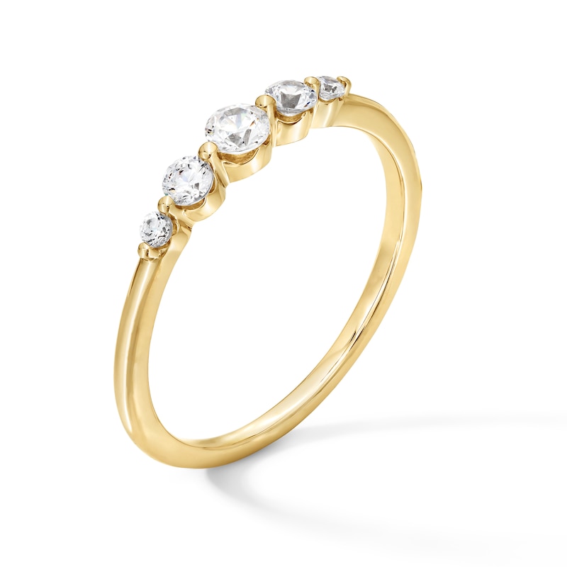 Main Image 3 of Shooting Star 0.30 CT. T.W. Certified Lab-Grown Diamond Five Stone Band in 10K Gold (F/VS2)