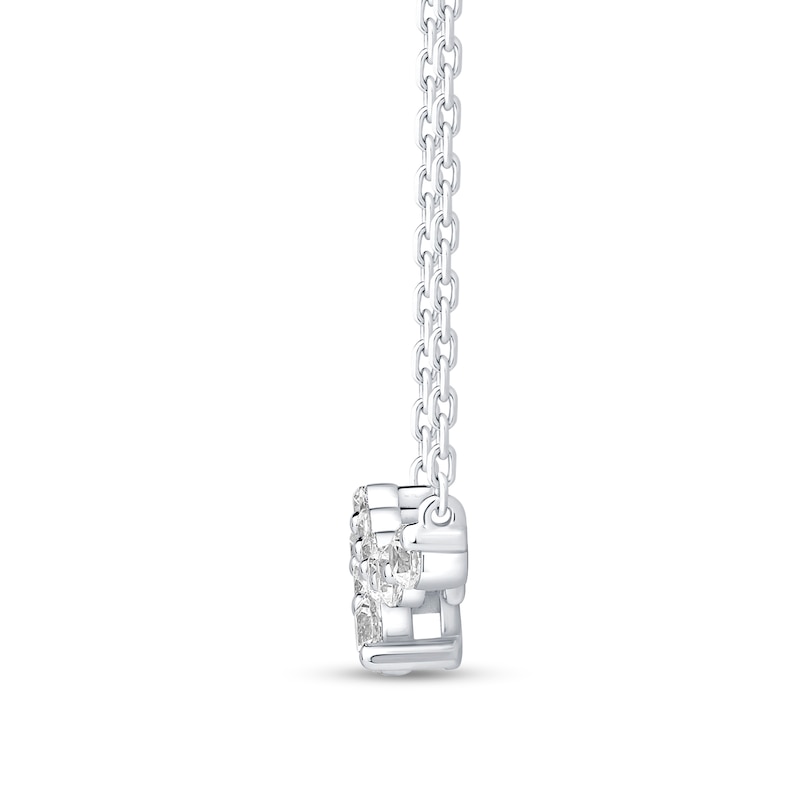 Main Image 2 of Shooting Star 0.50 CT. T.W. Journey Certified Lab-Grown Diamond Bypass Necklace in 10K White Gold (F/VS2)