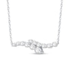 Thumbnail Image 3 of Shooting Star 0.50 CT. T.W. Journey Certified Lab-Grown Diamond Bypass Necklace in 10K White Gold (F/VS2)