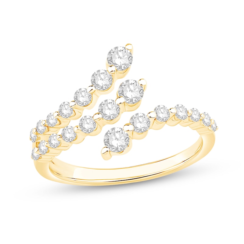 Main Image 1 of Shooting Star 0.70 CT. T.W. Certified Lab-Grown Diamond Split Bypass Ring in 10K Gold (F/VS2)