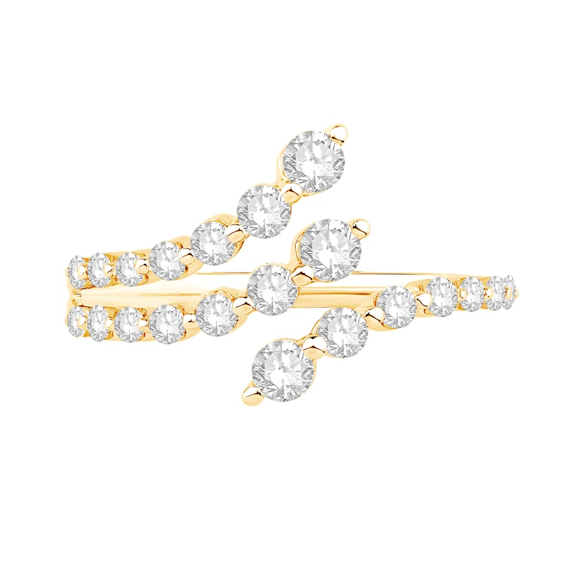 Main Image 2 of Shooting Star 0.70 CT. T.W. Certified Lab-Grown Diamond Split Bypass Ring in 10K Gold (F/VS2)