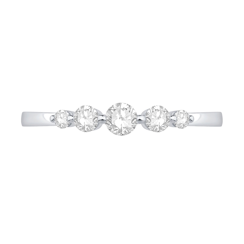 Main Image 2 of Shooting Star 0.30 CT. T.W. Certified Lab-Grown Diamond Five Stone Band in 10K White Gold (F/VS2)