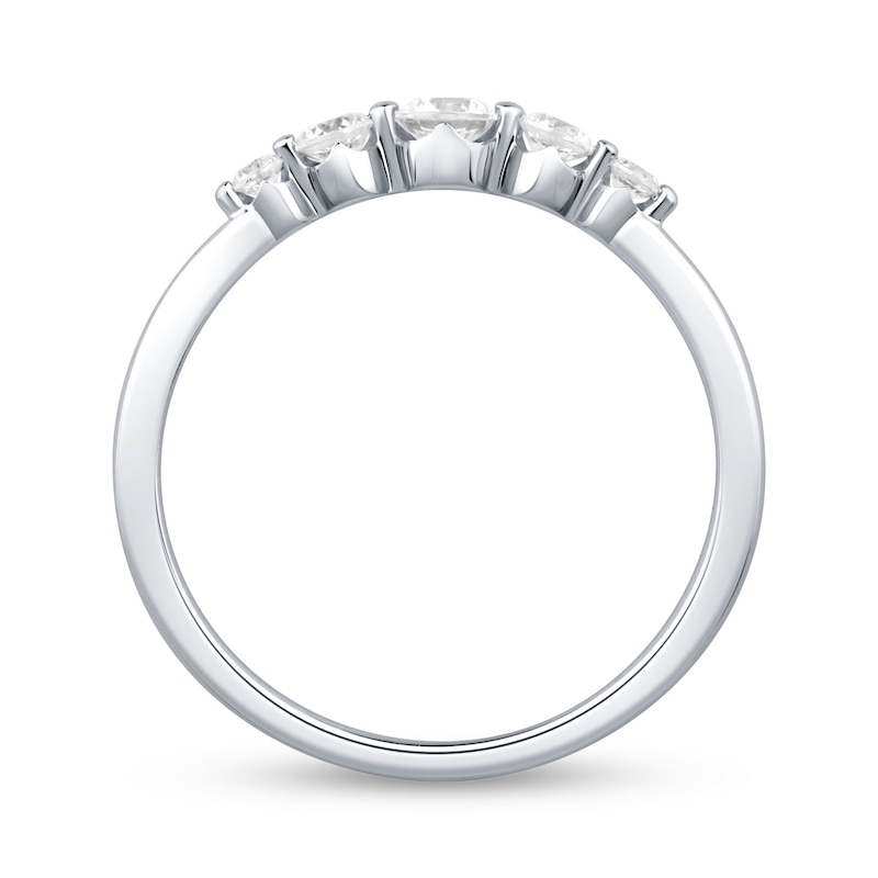 Main Image 4 of Shooting Star 0.30 CT. T.W. Certified Lab-Grown Diamond Five Stone Band in 10K White Gold (F/VS2)