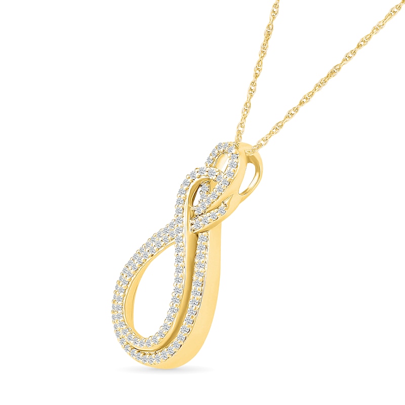 0.29 CT. T.W. Diamond Double Infinity Pendant in 10K Gold