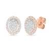Thumbnail Image 1 of 0.23 CT. T.W. Oval-Shaped Multi-Diamond Frame Stud Earrings in 10K Rose Gold