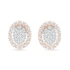 Thumbnail Image 3 of 0.23 CT. T.W. Oval-Shaped Multi-Diamond Frame Stud Earrings in 10K Rose Gold