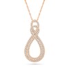 Thumbnail Image 1 of 0.29 CT. T.W. Diamond Double Infinity Pendant in 10K Rose Gold