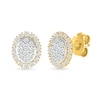 Thumbnail Image 1 of 0.23 CT. T.W. Oval-Shaped Multi-Diamond Frame Stud Earrings in 10K Gold