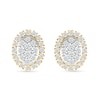 Thumbnail Image 3 of 0.23 CT. T.W. Oval-Shaped Multi-Diamond Frame Stud Earrings in 10K Gold