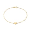 Heart Chain Bracelet in 10K Gold - 7.25”