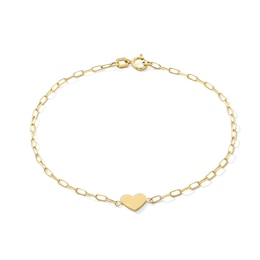 Heart Chain Bracelet in 10K Gold - 7.25”
