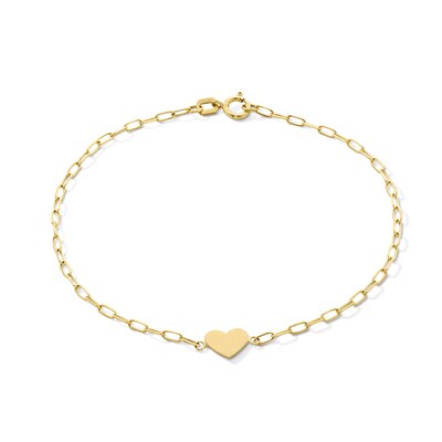 Heart Chain Bracelet in 10K Gold - 7.25”
