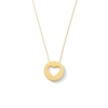 Thumbnail Image 1 of Satin Heart Cutout Disc Pendant in 10K Gold