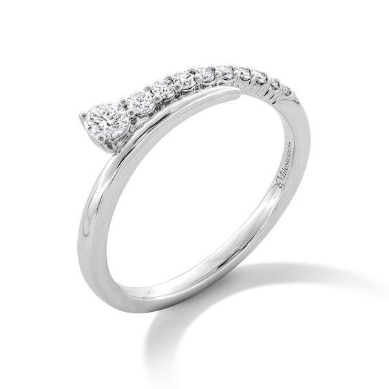 0.25 CT. T.W. Milestones Diamond Graduated Bypass Anniversary Band in 14K White Gold
