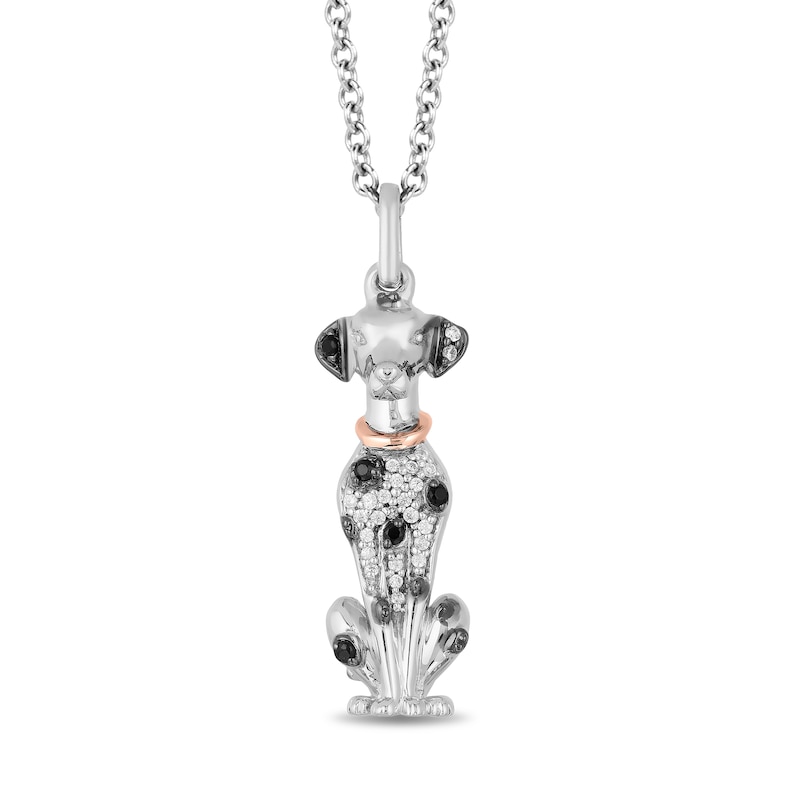 Main Image 1 of Disney Treasures 101 Dalmatians 0.085 CT. T.W. Black and White Diamond Pendant in Sterling Silver and 10K Rose Gold