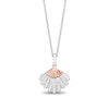 Thumbnail Image 1 of Enchanted Disney Ariel Diamond Seashell Pendant and Freshwater Cultured Pearl Earrings Set in Sterling Silver - 19"