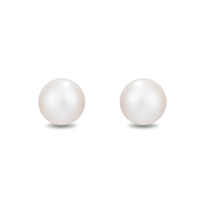 Enchanted Disney Ariel Diamond Seashell Pendant and Freshwater Cultured Pearl Earrings Set in Sterling Silver - 19"