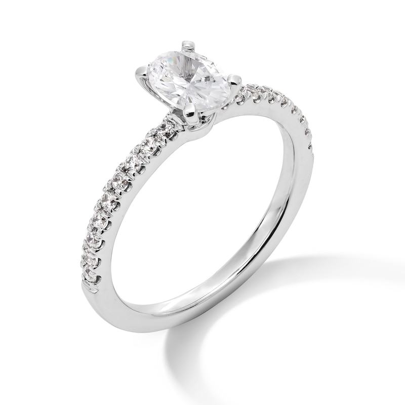 Main Image 3 of 1.00 CT. T.W. Oval Certified Lab-Created Diamond Engagement Ring in 14K White Gold (F/VS2)