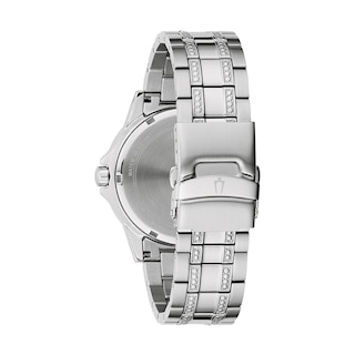 Men’s Bulova Crystal Collection Watch and Cuban Curb Chain Bracelet Box Set (Model: 96K114)