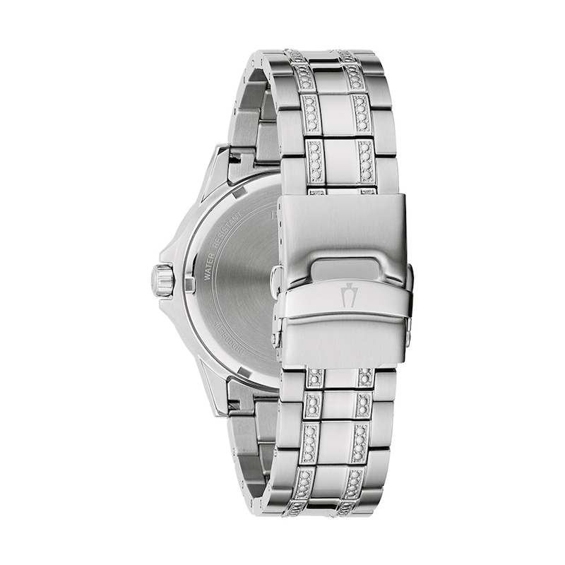 Main Image 4 of Men’s Bulova Crystal Collection Watch and Cuban Curb Chain Bracelet Box Set (Model: 96K114)