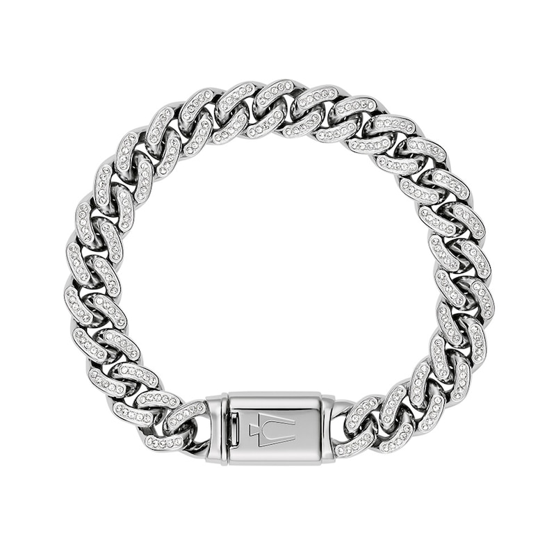 Main Image 6 of Men’s Bulova Crystal Collection Watch and Cuban Curb Chain Bracelet Box Set (Model: 96K114)