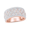 Thumbnail Image 1 of 1.50 CT. T.W. Diamond Lattice Multi-Row Anniversary Band in 14K Rose Gold