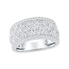Thumbnail Image 1 of 1.50 CT. T.W. Diamond Lattice Multi-Row Anniversary Band in 14K White Gold
