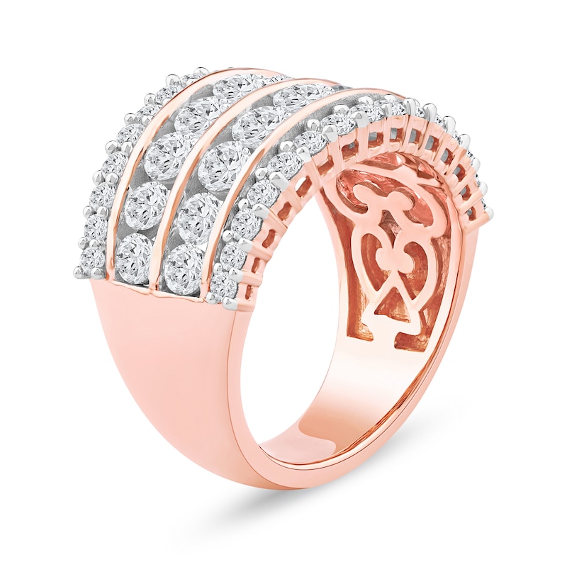 Main Image 2 of 3.00 CT. T.W. Diamond Four-Row Anniversary Band in 10K Rose Gold