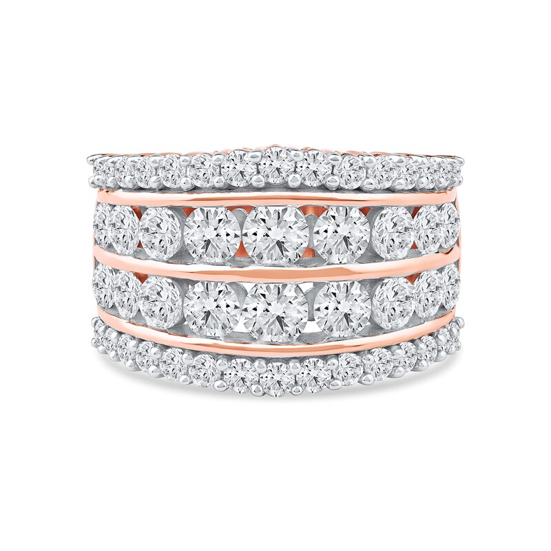 Main Image 3 of 3.00 CT. T.W. Diamond Four-Row Anniversary Band in 10K Rose Gold