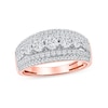 Thumbnail Image 1 of 1.00 CT. T.W. Diamond Graduated Multi-Row Anniversary Band in 14K Rose Gold