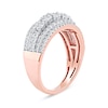Thumbnail Image 2 of 1.00 CT. T.W. Diamond Graduated Multi-Row Anniversary Band in 14K Rose Gold