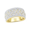 Thumbnail Image 1 of 1.50 CT. T.W. Diamond Lattice Multi-Row Anniversary Band in 14K Gold