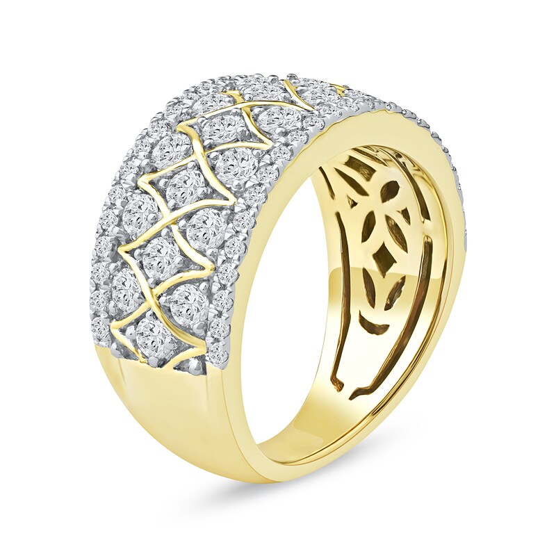 1.50 CT. T.W. Diamond Lattice Multi-Row Anniversary Band in 14K Gold