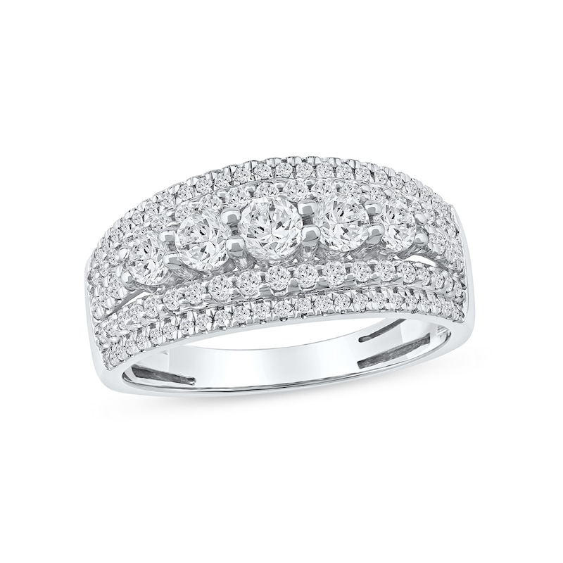 1.00 CT. T.W. Diamond Graduated Multi-Row Anniversary Band in 14K Gold
