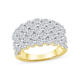 3.00 CT. T.W. Diamond Multi-Row Scallop Edge Anniversary Band in 10K Gold