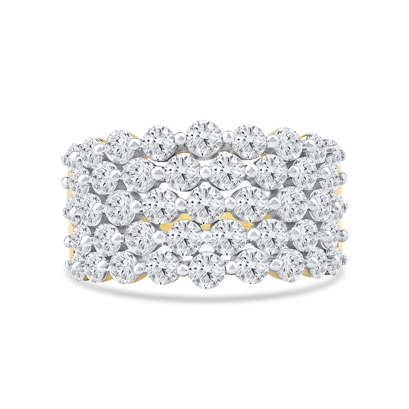 3.00 CT. T.W. Diamond Multi-Row Scallop Edge Anniversary Band in 10K Gold