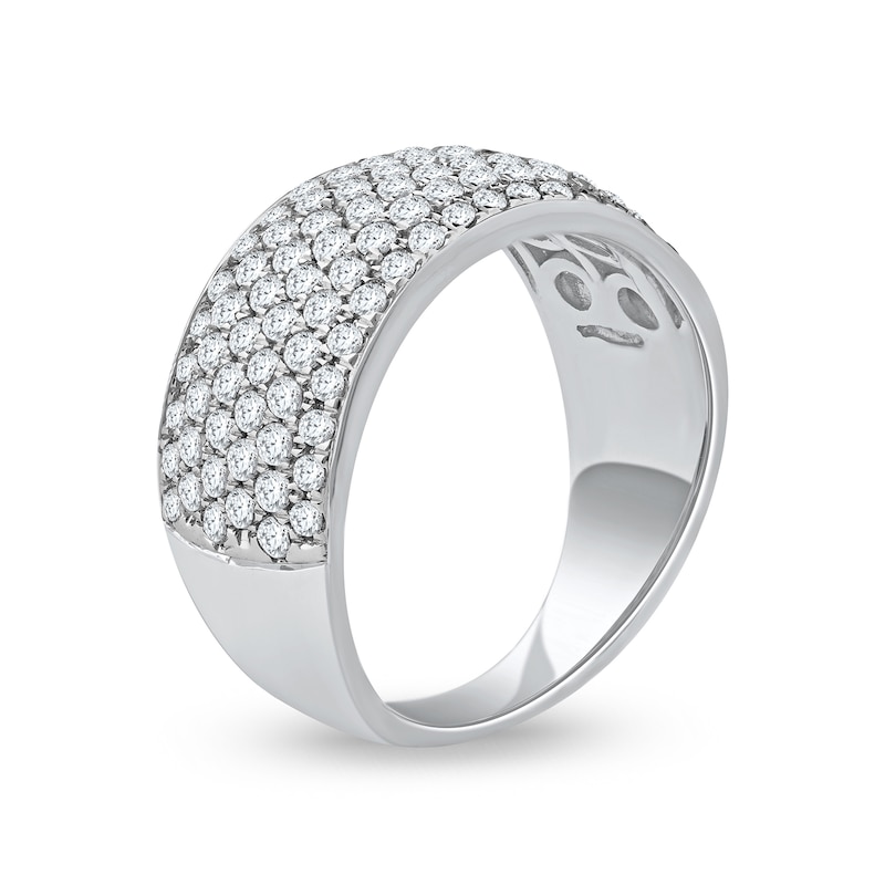 Main Image 2 of 1.50 CT. T.W. Diamond Cluster Multi-Row Anniversary Band in 10K White Gold