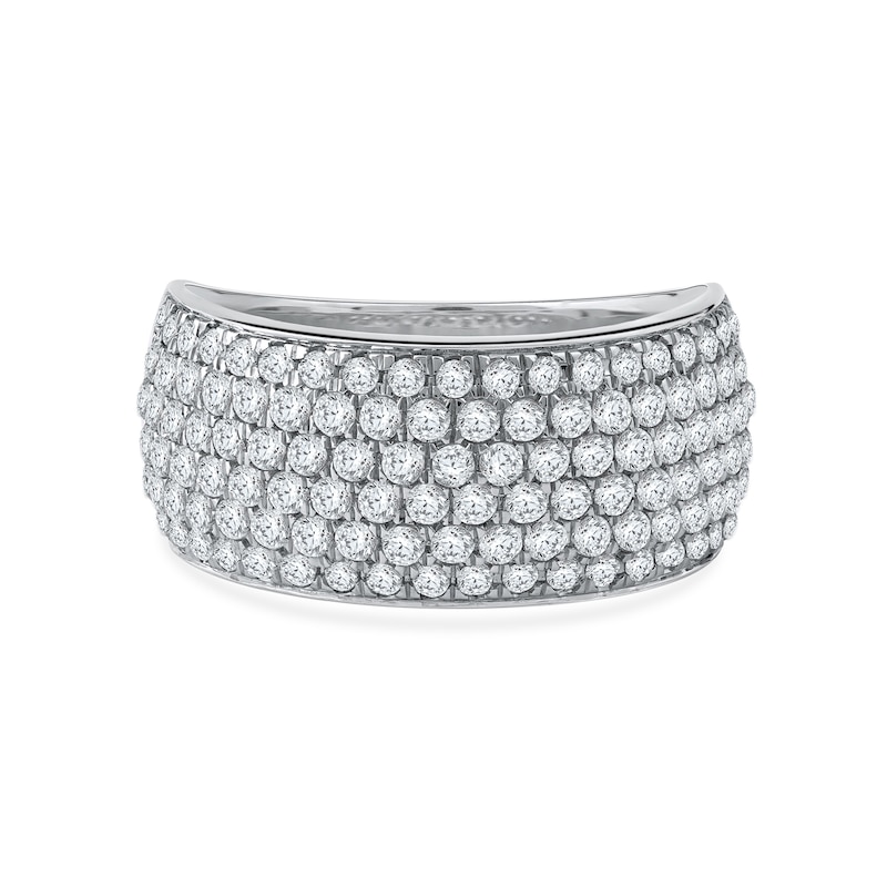 Main Image 3 of 1.50 CT. T.W. Diamond Cluster Multi-Row Anniversary Band in 10K White Gold