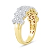 Thumbnail Image 2 of 2.00 CT. T.W. Diamond Triple Row Scallop Edge Anniversary Band in 10K Gold