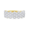 Thumbnail Image 3 of 2.00 CT. T.W. Diamond Triple Row Scallop Edge Anniversary Band in 10K Gold