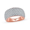 Thumbnail Image 1 of 1.50 CT. T.W. Diamond Cluster Multi-Row Anniversary Band in 10K Rose Gold