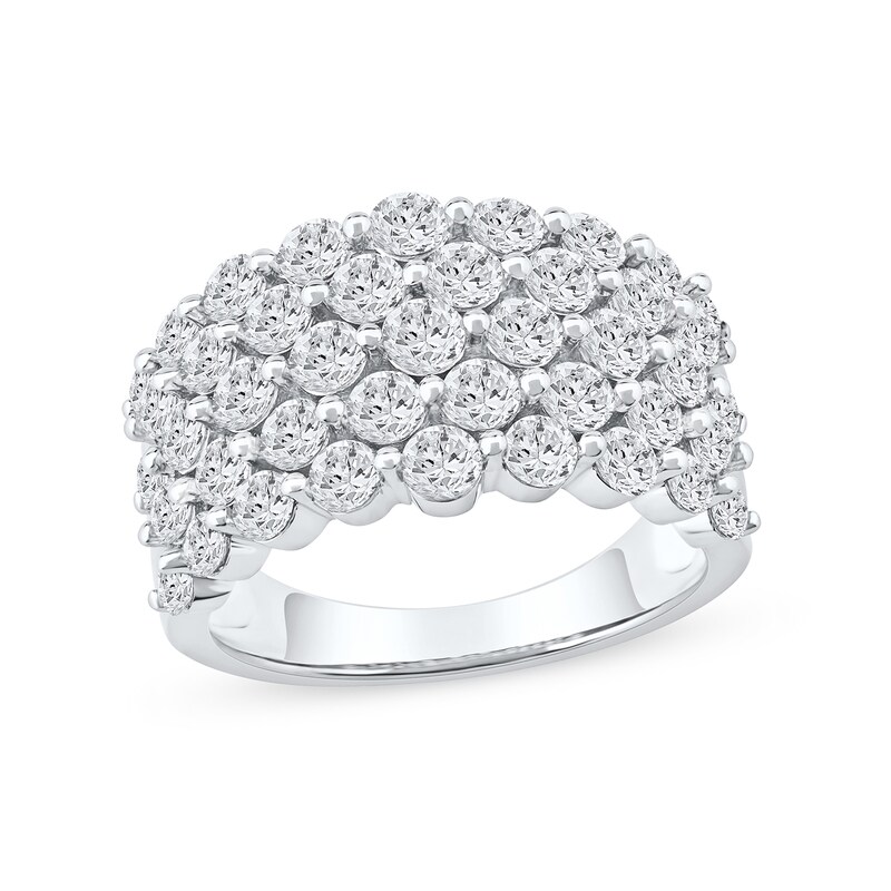 3.00 CT. T.W. Diamond Multi-Row Scallop Edge Anniversary Band in 10K White Gold