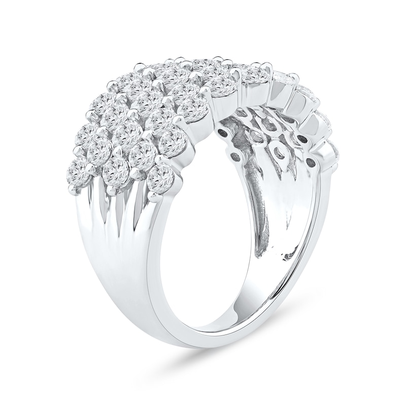 3.00 CT. T.W. Diamond Multi-Row Scallop Edge Anniversary Band in 10K White Gold