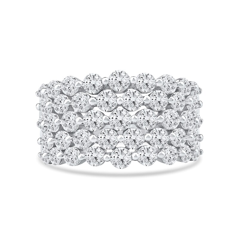 3.00 CT. T.W. Diamond Multi-Row Scallop Edge Anniversary Band in 10K White Gold