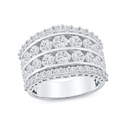 3.00 CT. T.W. Diamond Four-Row Anniversary Band in 10K White Gold