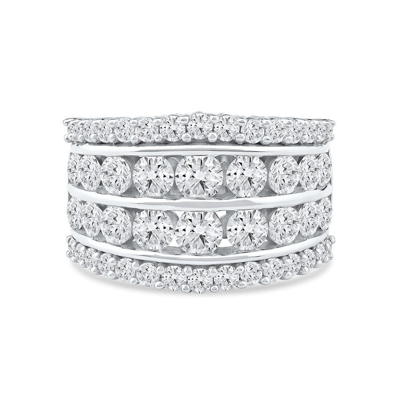 Main Image 3 of 3.00 CT. T.W. Diamond Four-Row Anniversary Band in 10K White Gold