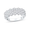 Thumbnail Image 1 of 2.00 CT. T.W. Diamond Triple Row Scallop Edge Anniversary Band in 10K White Gold