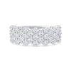 Thumbnail Image 3 of 2.00 CT. T.W. Diamond Triple Row Scallop Edge Anniversary Band in 10K White Gold