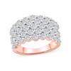 Thumbnail Image 1 of 3.00 CT. T.W. Diamond Multi-Row Scallop Edge Anniversary Band in 10K Rose Gold